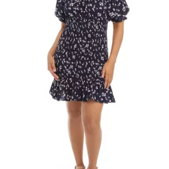 As U Wish Juniors' Puff Sleeve Floral Smocked Dress -As U Wish Sales Belk 56