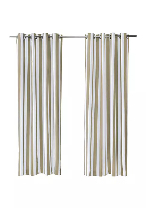 Commonwealth Home Fashions Coastal Stripe Grommet Top Outdoor Panel 4 Commonwealth Home Fashions Coastal Stripe Grommet Top Outdoor Panel - Image 2