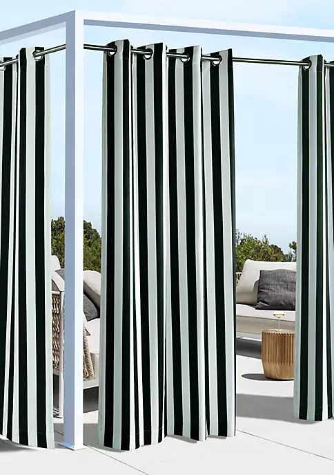 Commonwealth Home Fashions Coastal Stripe Grommet Top Outdoor Panel 7 Commonwealth Home Fashions Coastal Stripe Grommet Top Outdoor Panel - Image 5