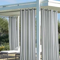 Commonwealth Home Fashions Coastal Stripe Grommet Top Outdoor Panel 16 Commonwealth Home Fashions Coastal Stripe Grommet Top Outdoor Panel -As U Wish Sales Belk 588