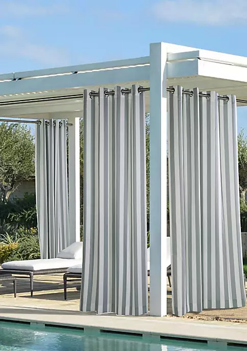 Commonwealth Home Fashions Coastal Stripe Grommet Top Outdoor Panel 9 Commonwealth Home Fashions Coastal Stripe Grommet Top Outdoor Panel - Image 7