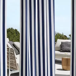 Commonwealth Home Fashions Coastal Stripe Grommet Top Outdoor Panel 17 Commonwealth Home Fashions Coastal Stripe Grommet Top Outdoor Panel -As U Wish Sales Belk 589