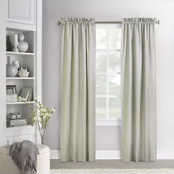 Commonwealth Home Fashions Commonwealth ThermaLogic Ticking Stripe 2-Piece Panel With 2" Header 3" Rod Pocket �" Side and �" Bottom Hem - 80x63" - Sage
