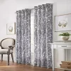 Commonwealth Home Fashions Commonwealth Bradford Floral Printed Top Panel With 8 Matt Silver Grommets - 52x95" - Grey -As U Wish Sales Belk 685