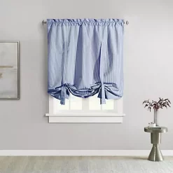 Commonwealth Home Fashions Commonwealth ThermaLogic Ticking Stripe Tie Up With 2" Header 3" Rod Pocket �" Side Hems and �" Bottom Hem - 40x63" - Sage -As U Wish Sales Belk 720