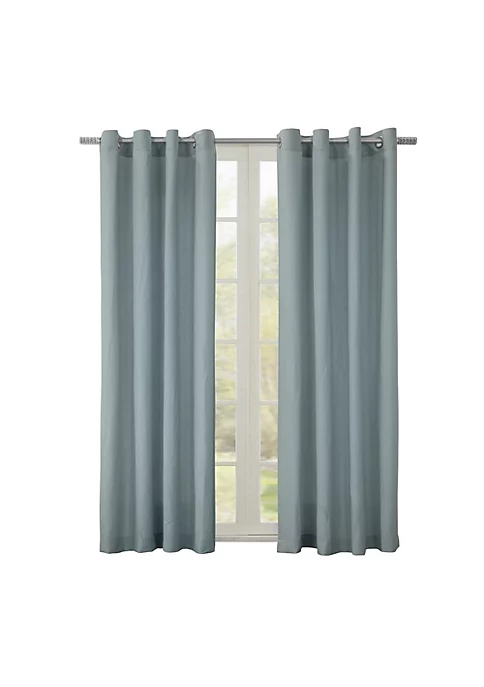 Commonwealth Home Fashions Commonwealth Harmony 71712-109 Solid Color Curtain Panel, 52" Wide by 63" Long, Blue 4 Commonwealth Home Fashions Commonwealth Harmony 71712-109 Solid Color Curtain Panel, 52" Wide by 63" Long, Blue - Image 2