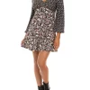 As U Wish Juniors' Long Sleeve V-Neck Fit and Flare Dress