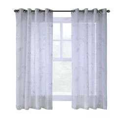 Commonwealth Home Fashions Commonwealth Habitat Triston Window Top Panel With 8 Silver Grommets 1" Side Hems and 3" Bottom Hem - 50x63" - White