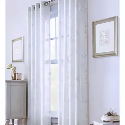 Commonwealth Home Fashions Commonwealth Giardino-71679-109-108-001 Printed Floral Curtain, White