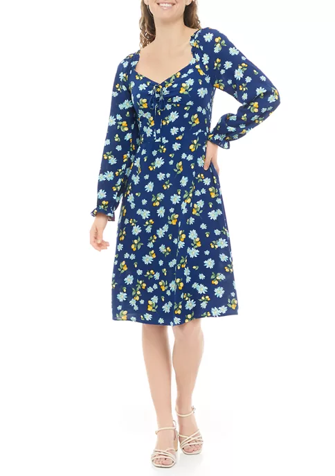 As U Wish Juniors' Long Sleeve Emma Midi Dress 3 As U Wish Juniors' Long Sleeve Emma Midi Dress