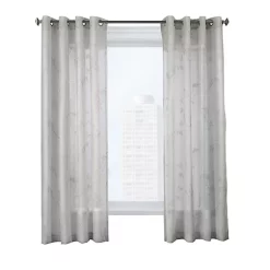 Commonwealth Home Fashions Commonwealth Habitat Triston Window Top Panel With 8 Silver Grommets 1" Side Hems and 3" Bottom Hem - 50x63" - Grey