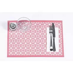 Hide+seek SUPPLY CO Breeze Block Placemats (set of 4)-Vista Vue in Pink