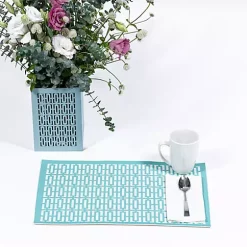Hide+seek SUPPLY CO Breeze Block Placemats (set of 4)-Granada in Turquoise -As U Wish Sales Belk 883