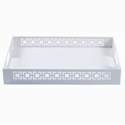 Hide+seek SUPPLY CO Breeze Block Metal Serving Tray Rectangular-White -As U Wish Sales Belk 897