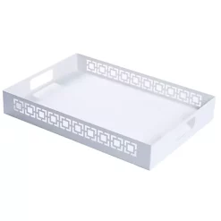 Hide+seek SUPPLY CO Breeze Block Metal Serving Tray Rectangular-White -As U Wish Sales Belk 900
