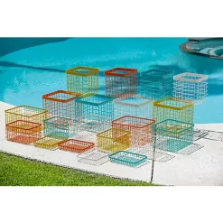 Hide+seek SUPPLY CO Loop Heavy-Duty Wire Bin-Shallow-Orange-set of 4 -As U Wish Sales Belk 909