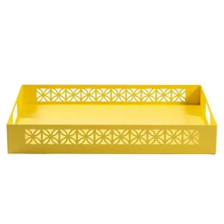 Hide+seek SUPPLY CO Breeze Block Metal Serving Tray Rectangular-Lemon -As U Wish Sales Belk 920