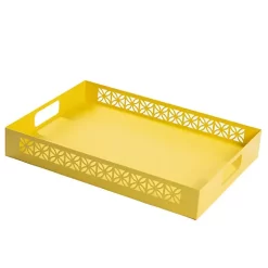Hide+seek SUPPLY CO Breeze Block Metal Serving Tray Rectangular-Lemon -As U Wish Sales Belk 921
