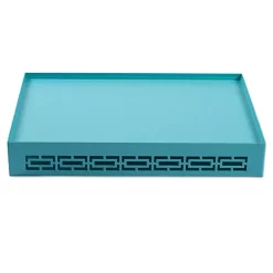 Hide+seek SUPPLY CO Breeze Block Metal Serving Tray Rectangular-Turquoise